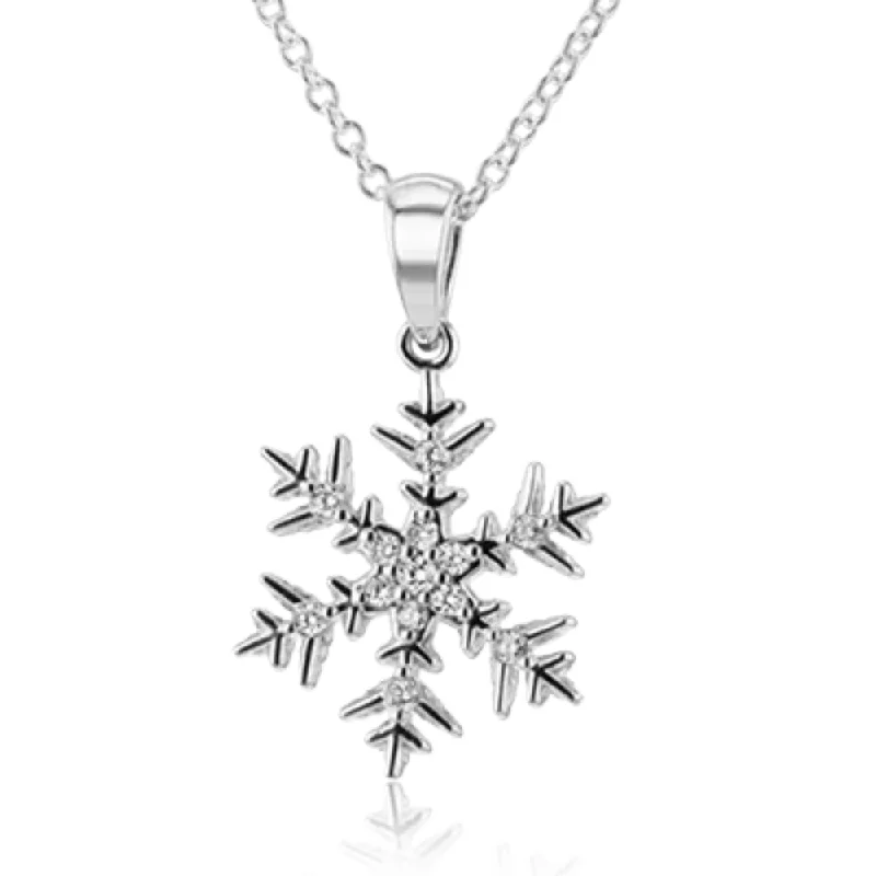 Best necklaces and pendants with floral designs for a feminine and elegant feel-Simon G. 18k Snowflake Pendant with Diamonds