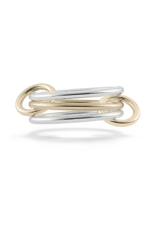 Rings with vine-wrapped bands for nature -Solarium SY Three Link Ring