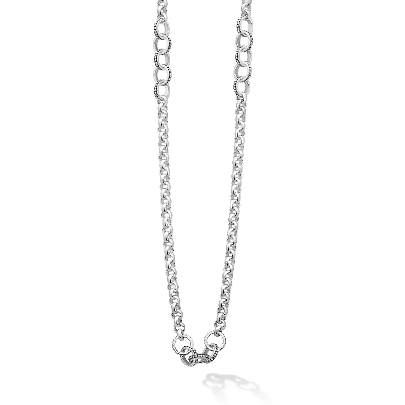 Necklaces and pendants with pearls for a classic and sophisticated touch-Lagos SS Enso 5 Circle Stations 7mm Chain 34"