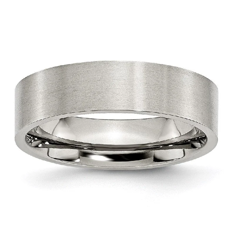 Rings with knot motifs for symbolic love -Stainless Steel Flat 6mm Brushed Band