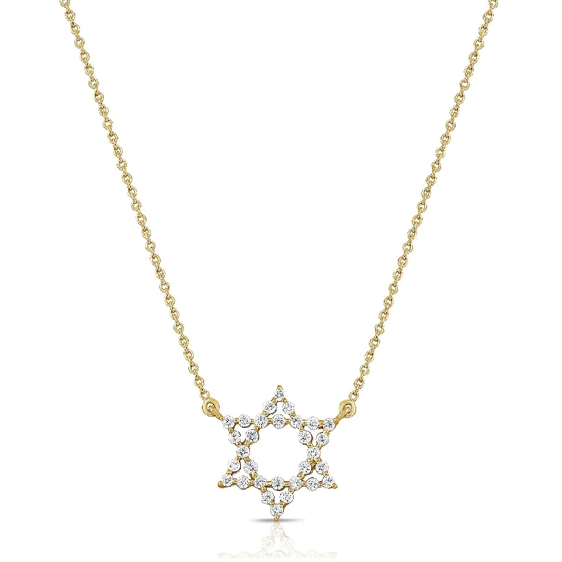 Elegant necklaces and pendants with diamond accents for added sparkle-Star of David Diamond Necklace made in 14K Gold