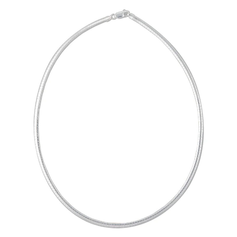 Necklaces and pendants with leaf-shaped designs for an earthy, organic feel-Sterling Silver 4mm Classic Omega - 20"