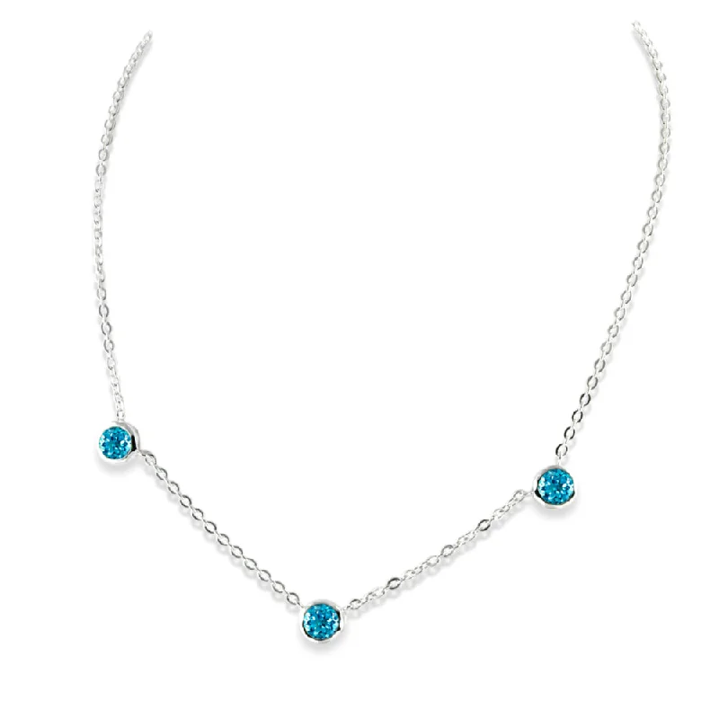 Unique necklaces and pendants with custom birthstone arrangements for personalization-Sterling Silver Blue Topaz Necklace