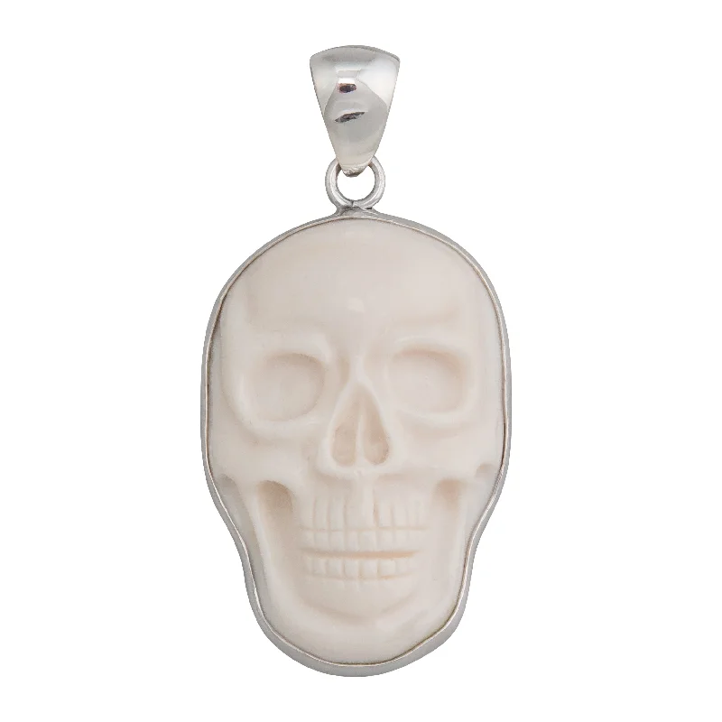 Elegant necklaces and pendants with infinity symbols for timeless designs-Sterling Silver Bone Skull Pendant - Large