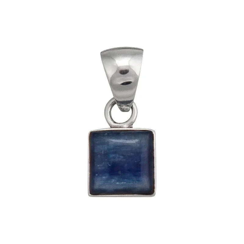 Best necklaces and pendants for weddings with matching designs for bride and groom-Sterling Silver Kyanite Square Pendant