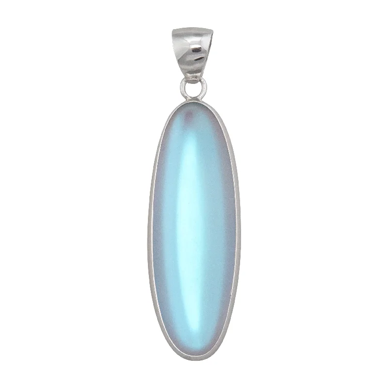 Simple necklaces and pendants with tiny charms for a delicate and casual vibe-Sterling Silver Luminite Oblong Pendant