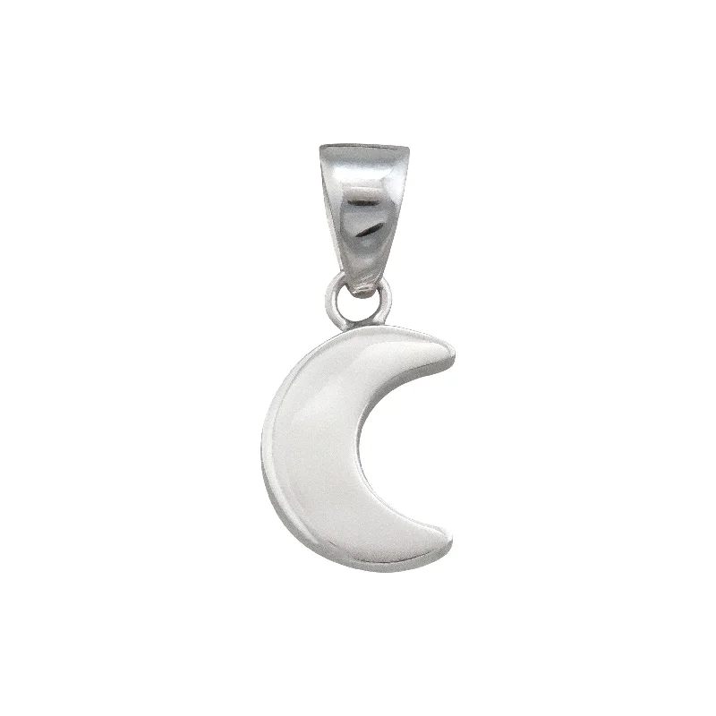 Necklaces and pendants with personalized charms for a custom piece of jewelry-Sterling Silver Moon Pendant