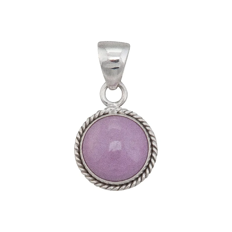 Beautiful necklaces and pendants with gemstone teardrops for an elegant effect-Sterling Silver Phosphosiderite Round Rope Pendant