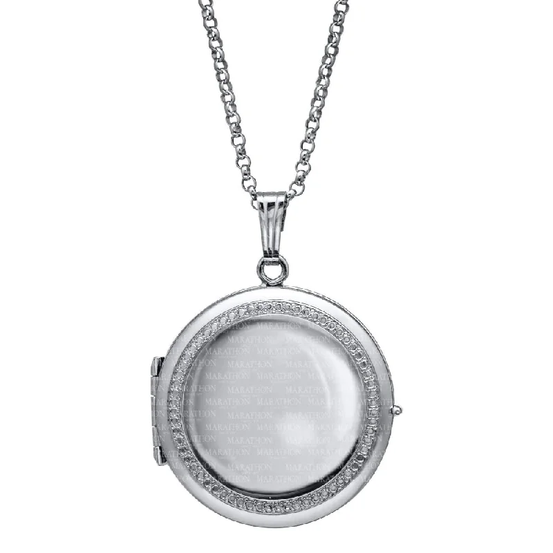 Necklaces and pendants with personalized charms for a custom piece of jewelry-Sterling Silver Round 4 Picture Locket 20"