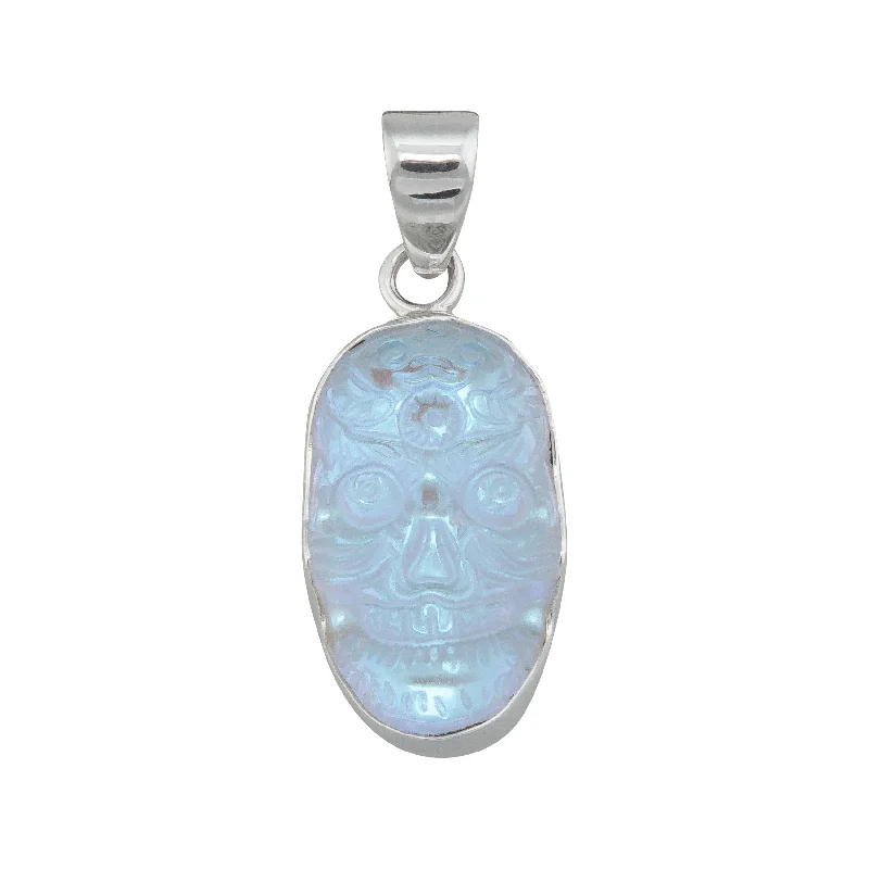 Best necklaces and pendants with cross pendants for a spiritual, meaningful symbol-Sterling Silver Sugar Skull Luminite Pendant