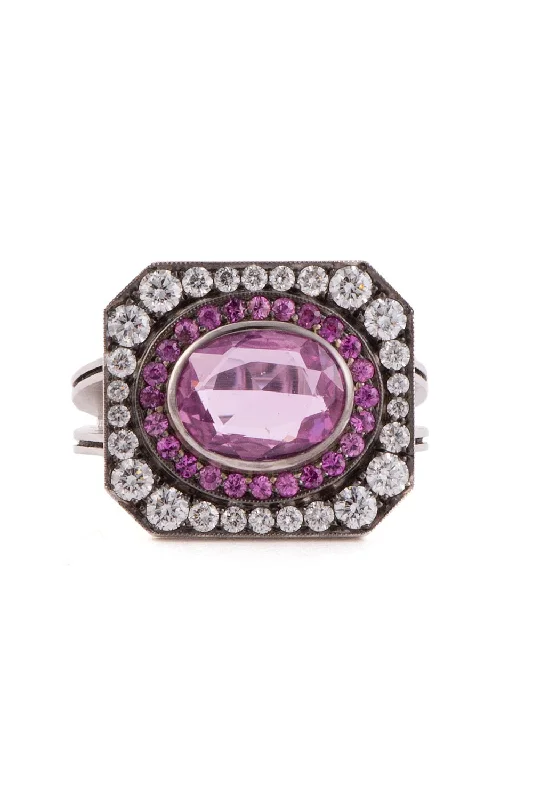 Rings with starburst topaz for radiant beauty -Renee Collection Pink Sapphire Ring