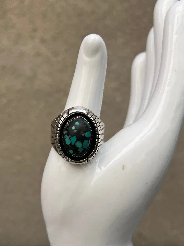 Rings with topaz stones for icy blue -Vintage Turquoise Signet Ring