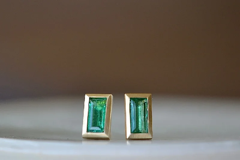 Best necklaces and pendants with emerald gemstones for a rich, sophisticated design-Elongated Emerald Studs